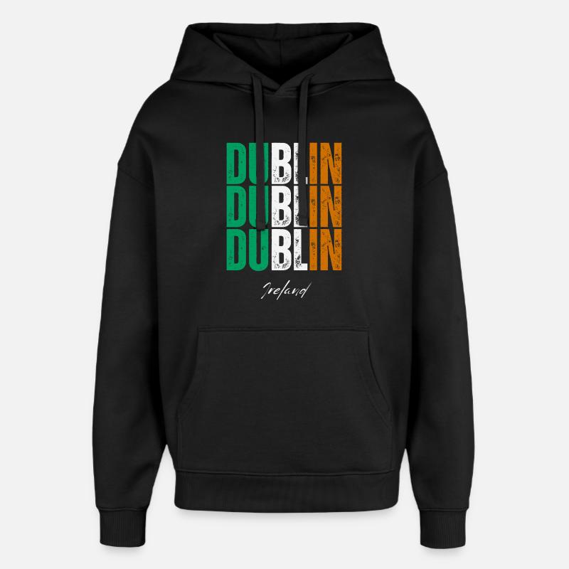 Dublin Irlande, souvenir de Dublin - Sweat à capuche unisexe Stanley/Stella Oversized - noir