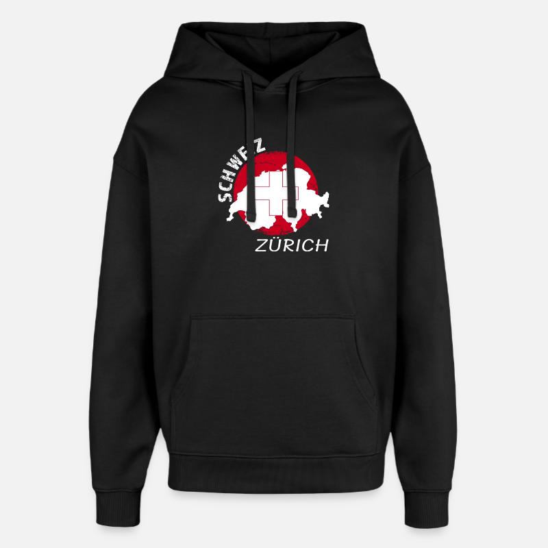Zurich - Sweat à capuche unisexe Stanley/Stella Oversized - noir
