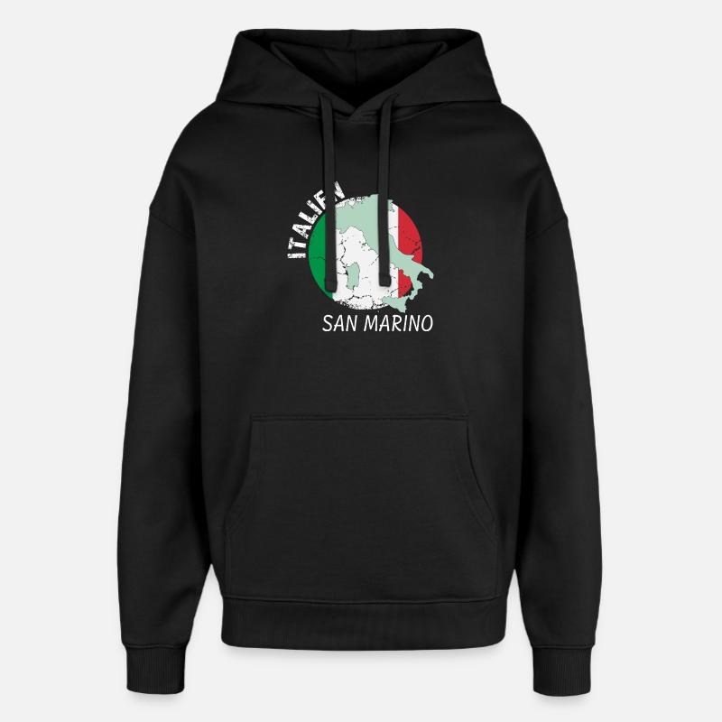 Saint-Marin - Sweat à capuche unisexe Stanley/Stella Oversized - noir