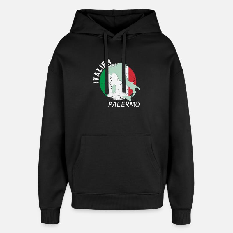 Palerme - Sweat à capuche unisexe Stanley/Stella Oversized - noir
