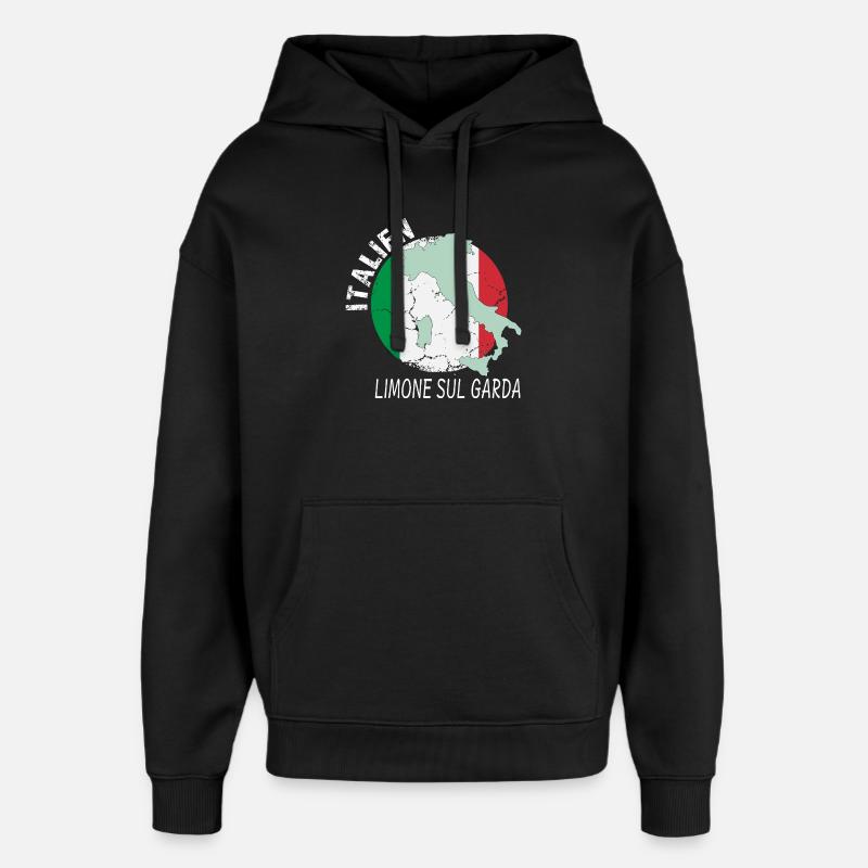 Limone sul Garda - Sweat à capuche unisexe Stanley/Stella Oversized - noir