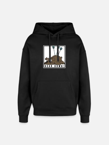 Lustiges Darts Comic Motiv. BEAR DOWN ! - Oversized Unisex Hoodie von Stanley/Stella - Schwarz