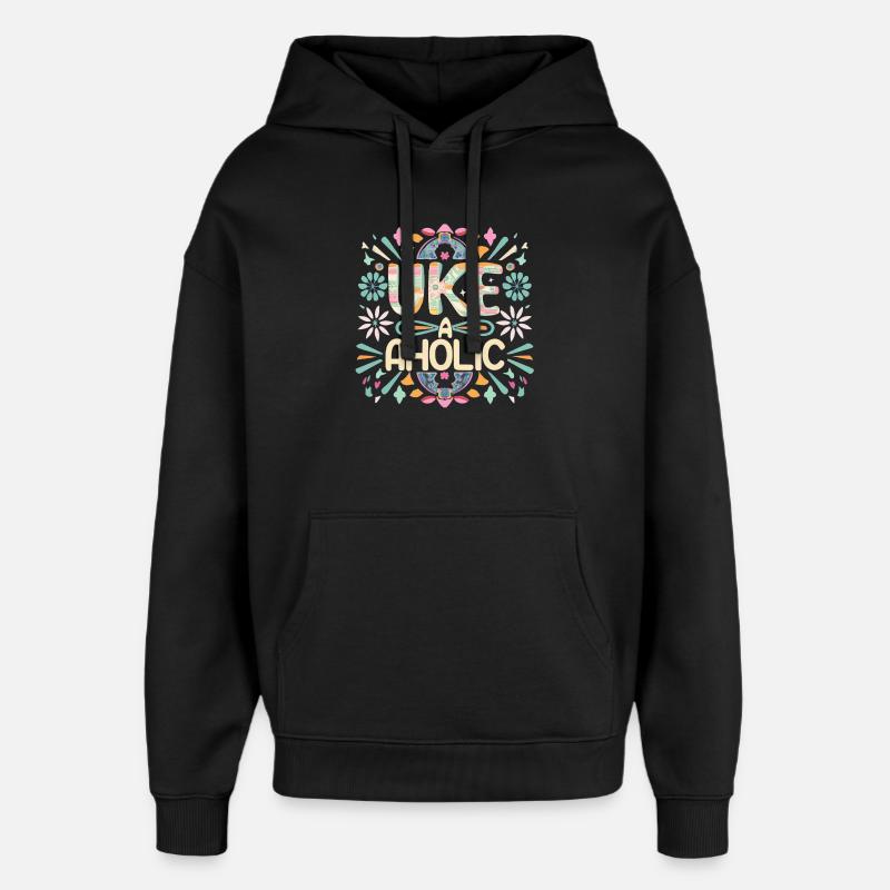 Uke-aholic - Sweat à capuche unisexe Stanley/Stella Oversized - noir
