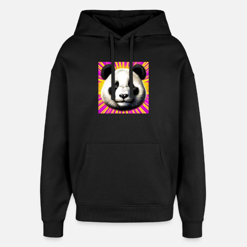panda - Sweat à capuche unisexe Stanley/Stella Oversized - noir