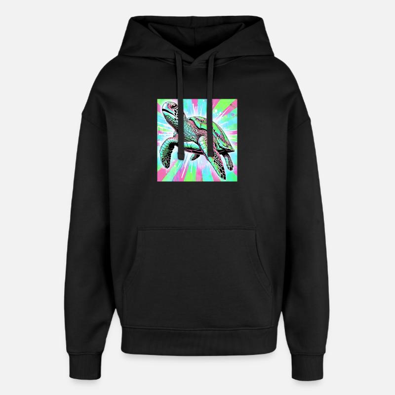 turtle - Oversized Unisex Hoodie by Stanley/Stella - black