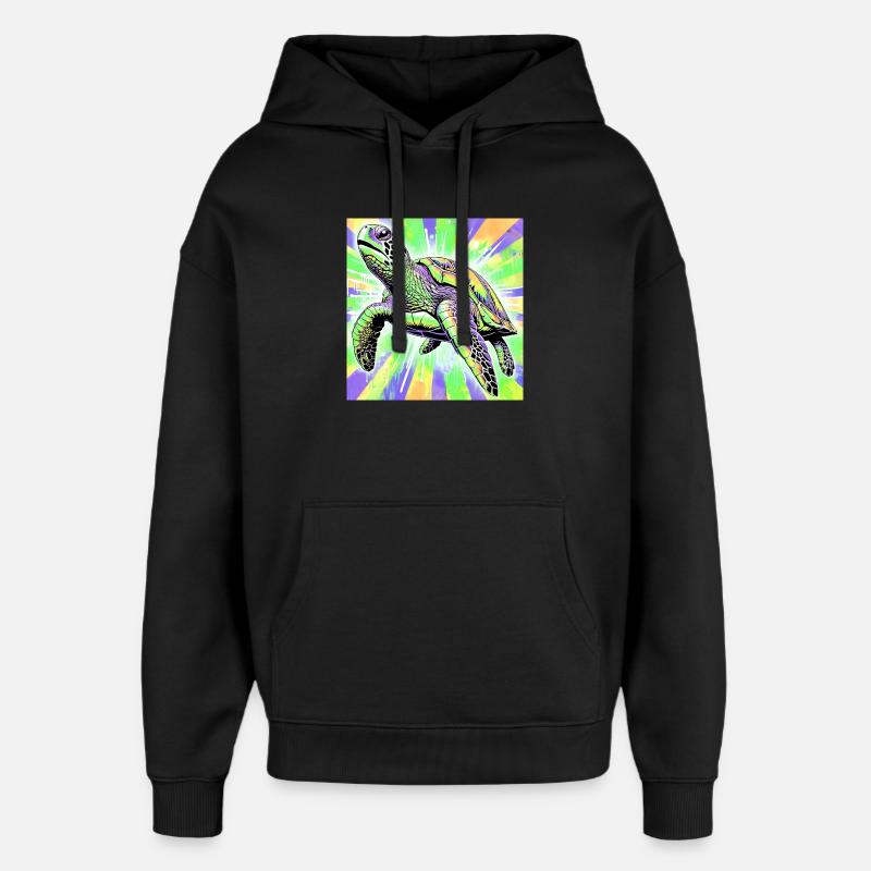 turtle - Oversized Unisex Hoodie by Stanley/Stella - black