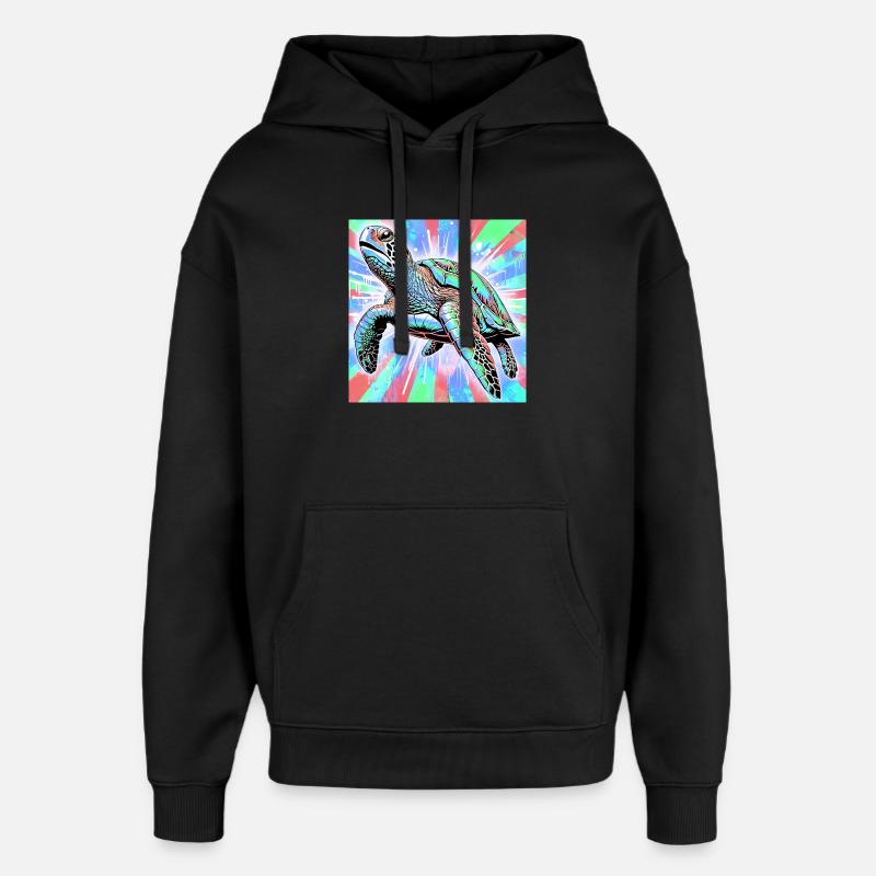 tortue - Sweat à capuche unisexe Stanley/Stella Oversized - noir