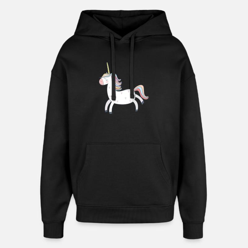 Licorne - Sweat à capuche unisexe Stanley/Stella Oversized - noir