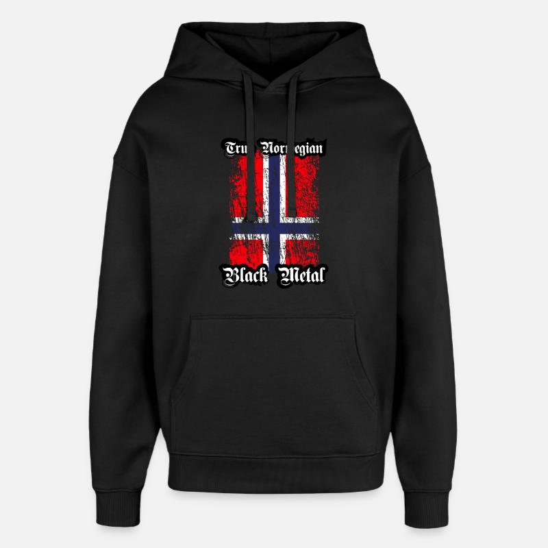 Trve/ True Norwegian Black Metal - Sweat à capuche unisexe Stanley/Stella Oversized - noir