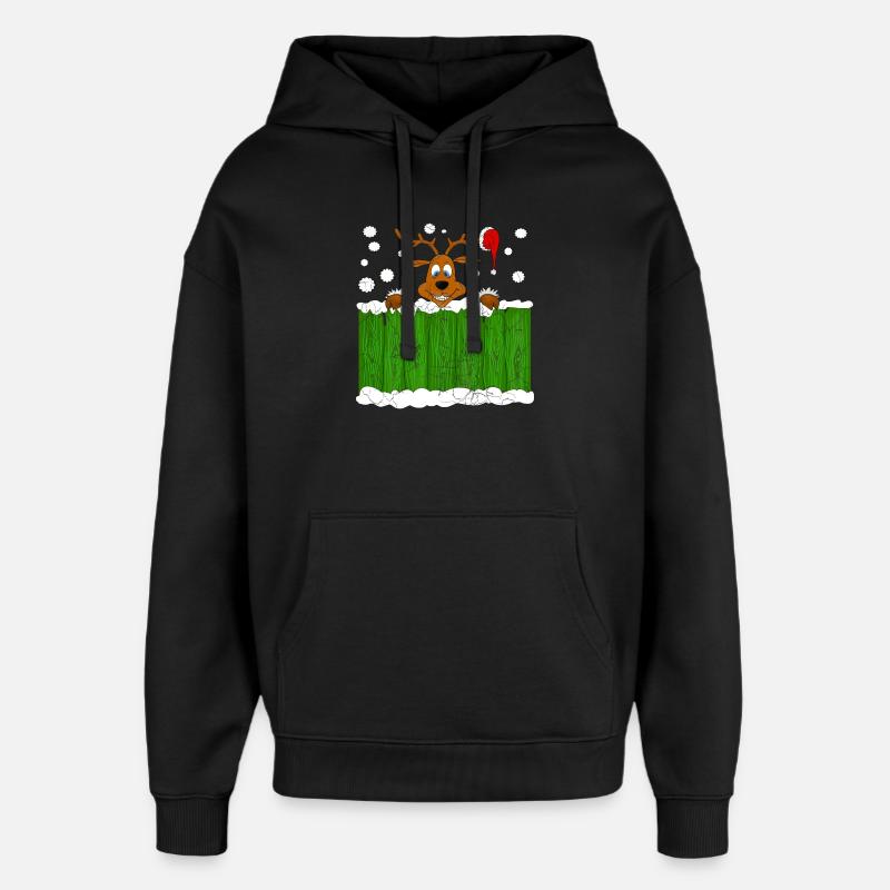 Rennes de Noël - Sweat à capuche unisexe Stanley/Stella Oversized - noir