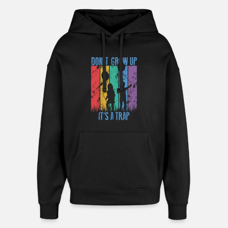 Kind aufwachsen Kind - Oversized Unisex Hoodie von Stanley/Stella - Schwarz