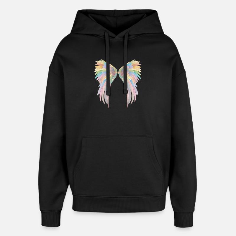 Wunderschöne pastellfarbene Engelsflügel - Oversized Unisex Hoodie von Stanley/Stella - Schwarz