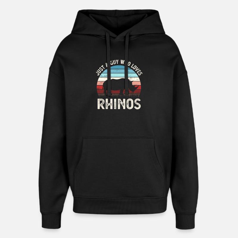 Rhinocéros - Sweat à capuche unisexe Stanley/Stella Oversized - noir
