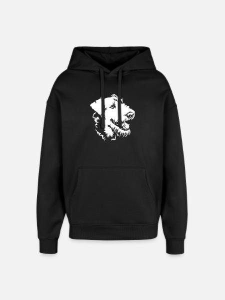 Airedale Terrier Kopf "Black Edition" - Oversized Unisex Hoodie von Stanley/Stella - Schwarz