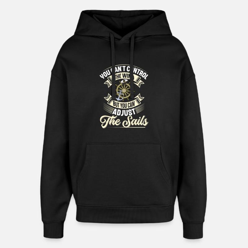 Voilier Marin Voilier - Sweat à capuche unisexe Stanley/Stella Oversized - noir
