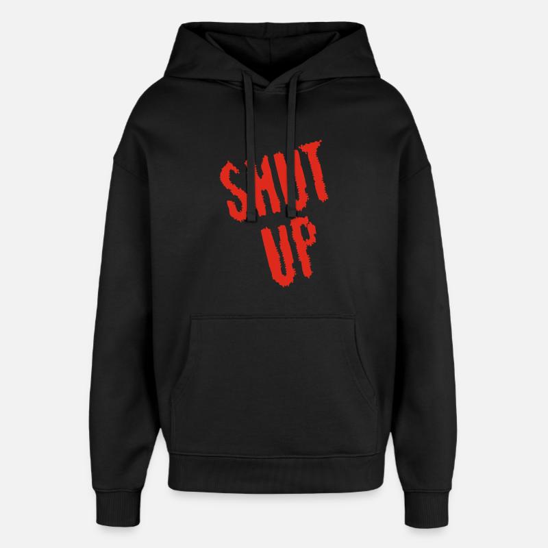 Sei still! (rot) - Oversized Unisex Hoodie von Stanley/Stella - Schwarz
