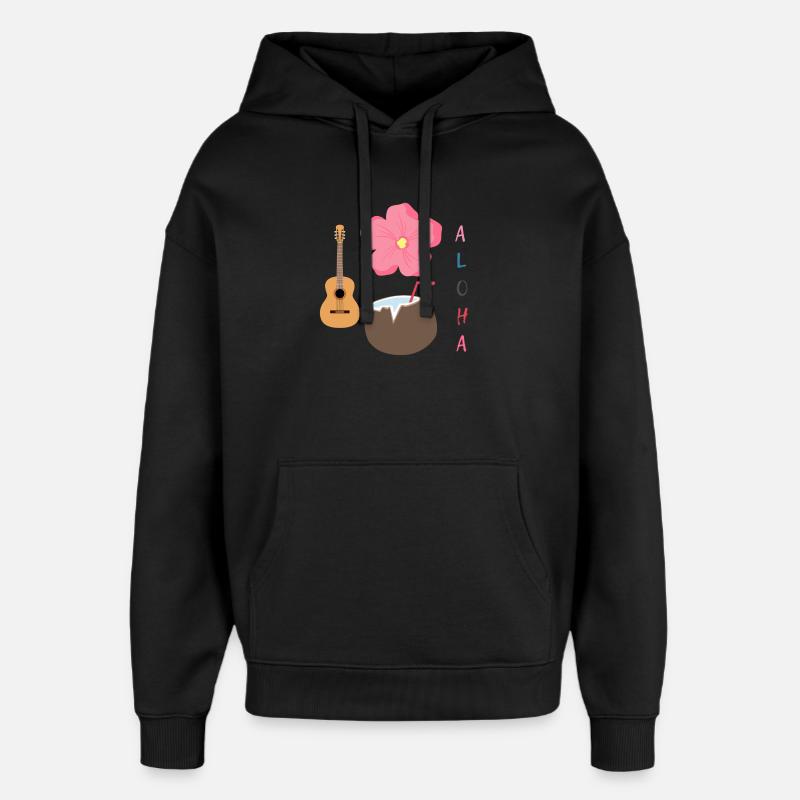 Hawaiian Harmony Designe - Oversized Unisex Hoodie von Stanley/Stella - Schwarz