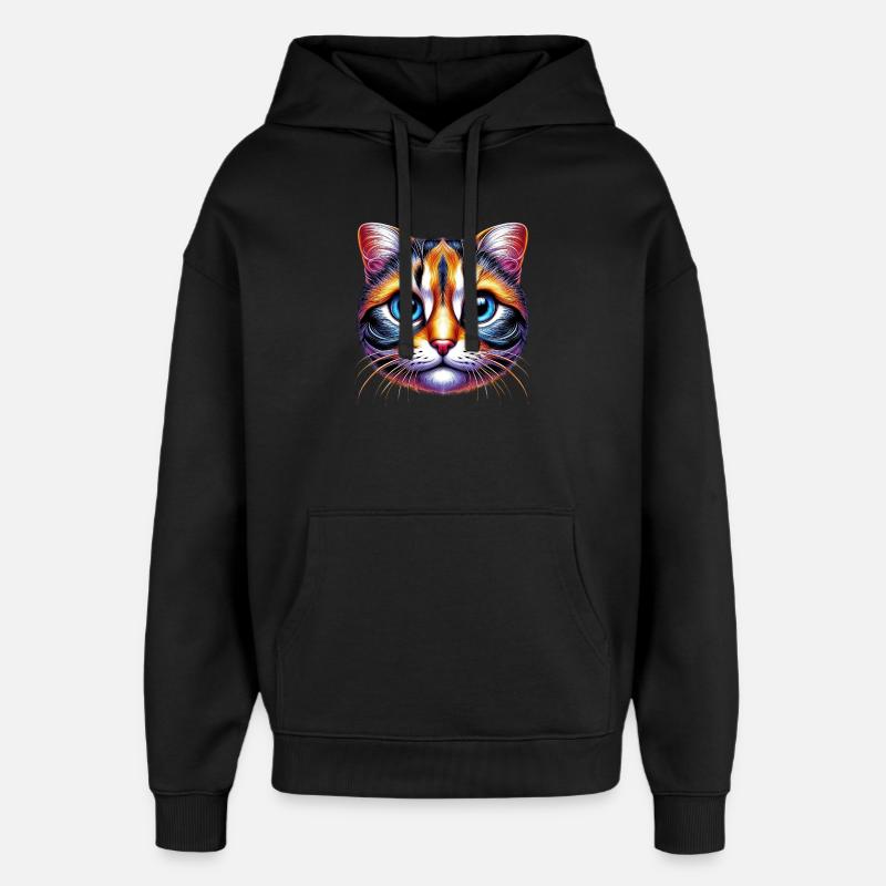 Katze - Oversized Unisex Hoodie von Stanley/Stella - Schwarz
