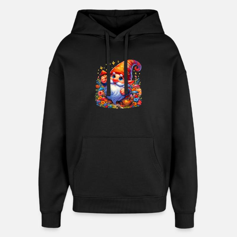 Elfe gobelin gnome - Sweat à capuche unisexe Stanley/Stella Oversized - noir