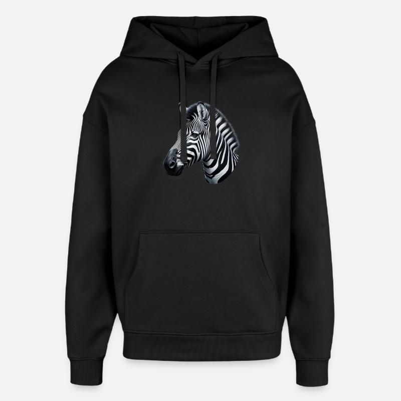 Zebra - Oversized Unisex Hoodie by Stanley/Stella - black