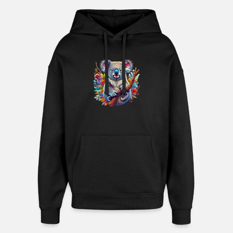 Koala - Oversized Unisex Hoodie von Stanley/Stella - Schwarz