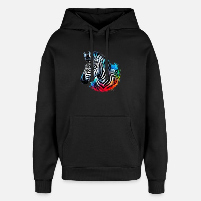 Zebra - Oversized Unisex Hoodie von Stanley/Stella - Schwarz