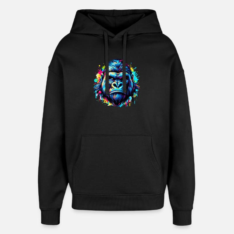 Gorilla - Oversized Unisex Hoodie by Stanley/Stella - black