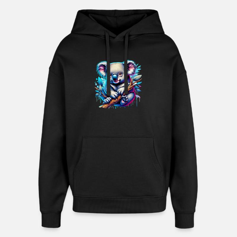Koala - Oversized Unisex Hoodie von Stanley/Stella - Schwarz