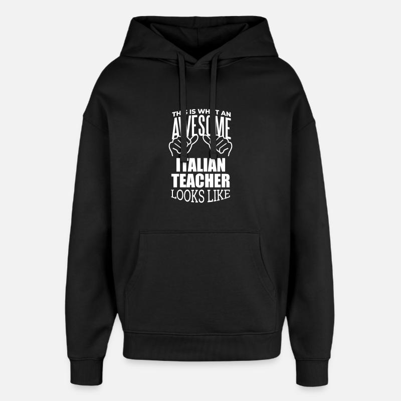 Italien - Sweat à capuche unisexe Stanley/Stella Oversized - noir