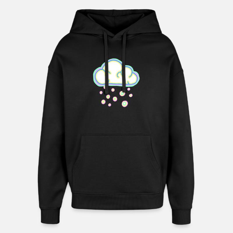 nuage pastel et neige - Sweat à capuche unisexe Stanley/Stella Oversized - noir