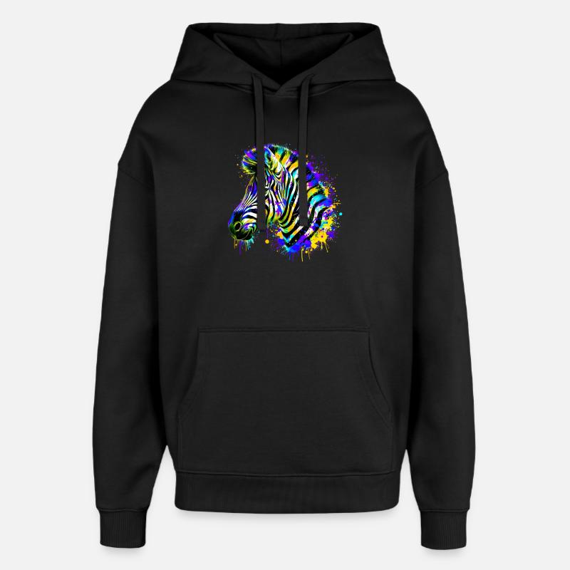 Zebra - Oversized Unisex Hoodie von Stanley/Stella - Schwarz