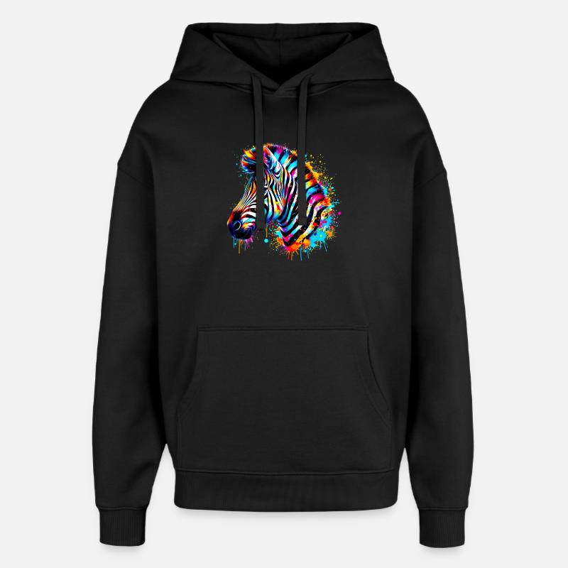 Zebra - Oversized Unisex Hoodie von Stanley/Stella - Schwarz