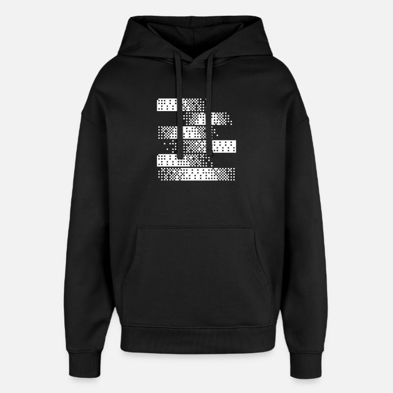 Abstract Digital Pixel Pattern - Oversized Unisex Hoodie by Stanley/Stella - black