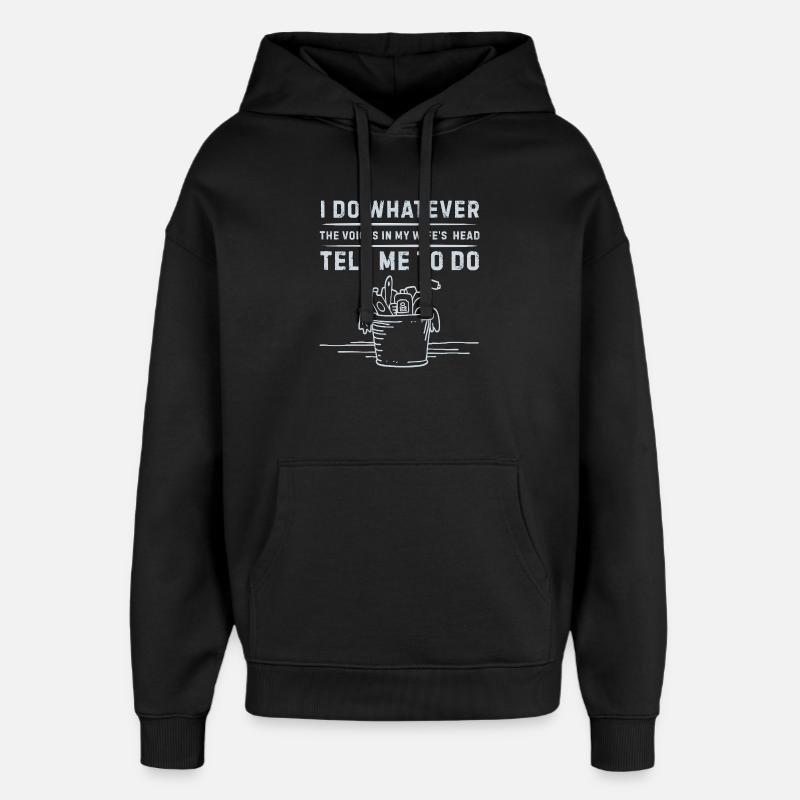 I_do_Anything_for_Wife_12 - Sweat à capuche unisexe Stanley/Stella Oversized - noir