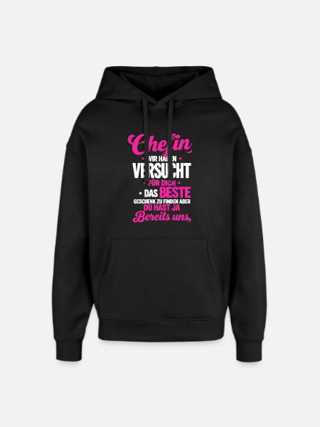 Chefin Wir Haben Versucht Finden - Oversized Unisex Hoodie by Stanley/Stella - black