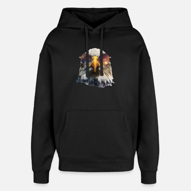 Eagle Glasses Space - Oversized Unisex Hoodie by Stanley/Stella - black
