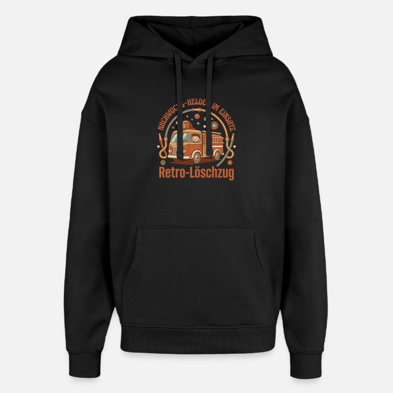 Descendants de la Rétro Fire Brigade - Sweat à capuche unisexe Stanley/Stella Oversized - noir