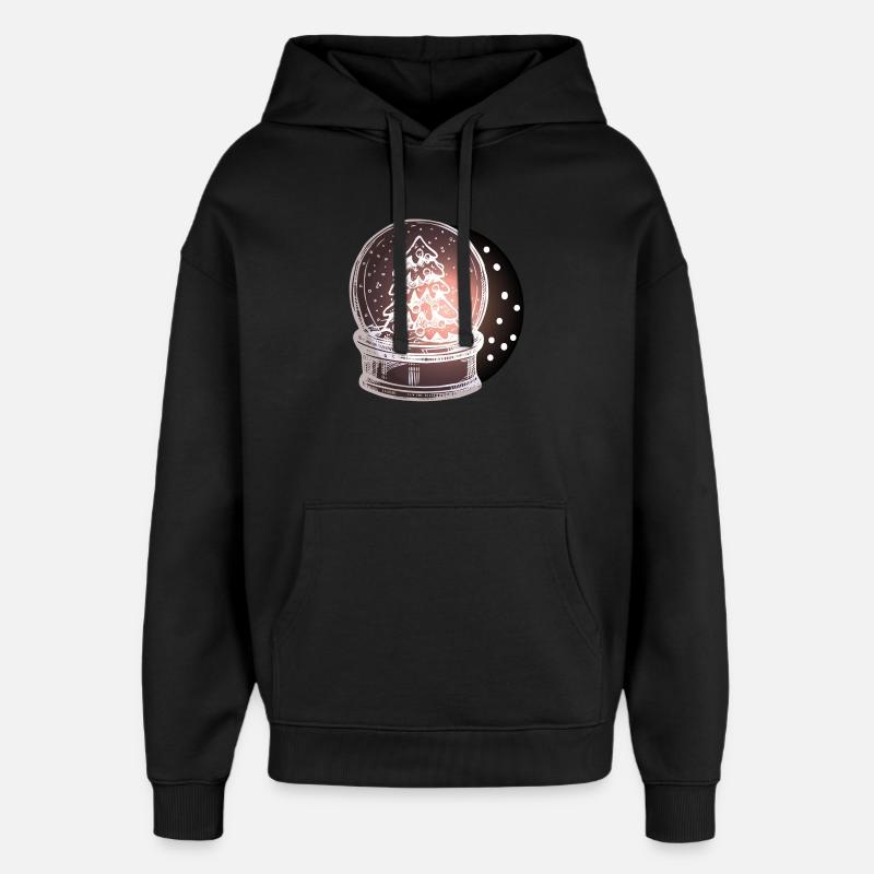 Sapin de Noël boule à neige - Sweat à capuche unisexe Stanley/Stella Oversized - noir
