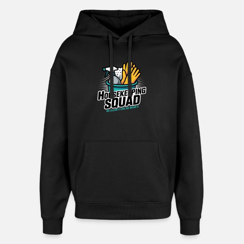 Conception de nettoyage amusante - Sweat à capuche unisexe Stanley/Stella Oversized - noir