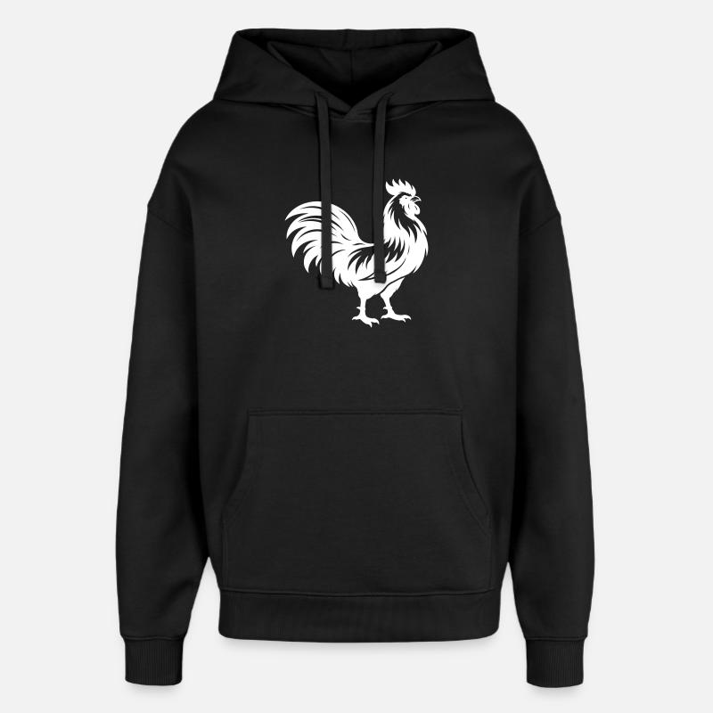 Silhouette du coq - Sweat à capuche unisexe Stanley/Stella Oversized - noir