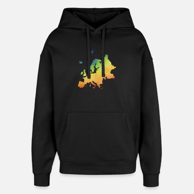 europe - Sweat à capuche unisexe Stanley/Stella Oversized - noir