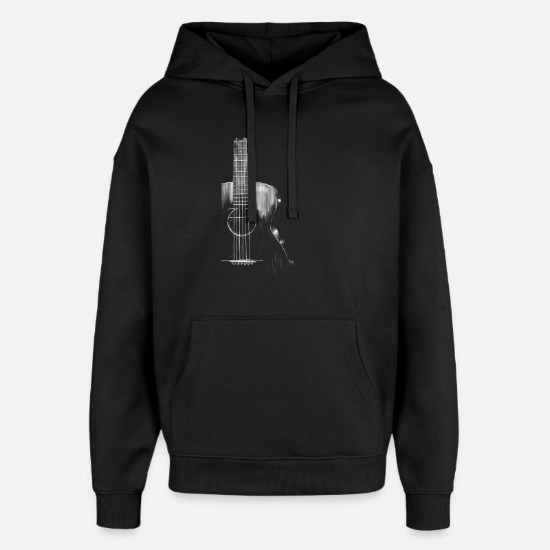Guitare - Sweat à capuche unisexe Stanley/Stella Oversized - noir