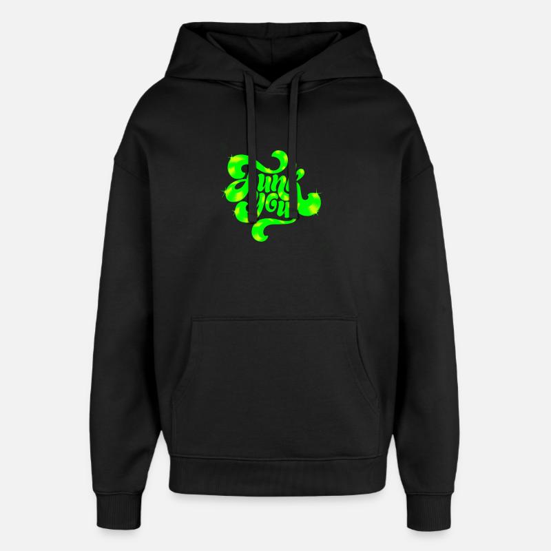 Conception de texte punk néon vert - Sweat à capuche unisexe Stanley/Stella Oversized - noir