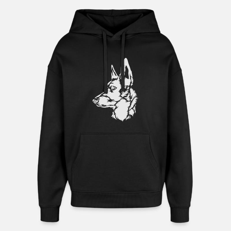 Malinois , Berger Belge Holland Herder - Sweat à capuche unisexe Stanley/Stella Oversized - noir