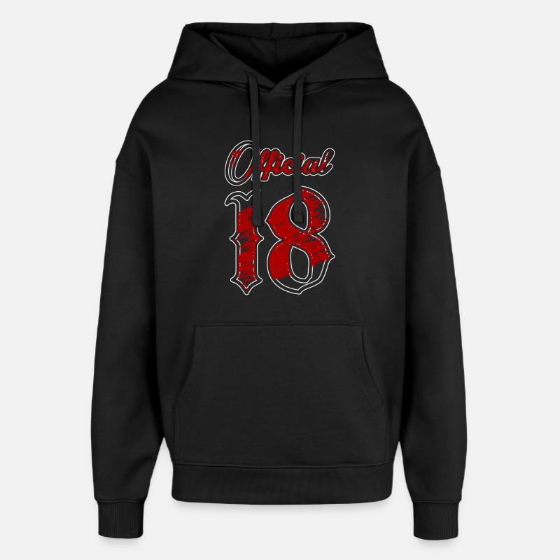 Officiellement 18 ans - Sweat à capuche unisexe Stanley/Stella Oversized - noir