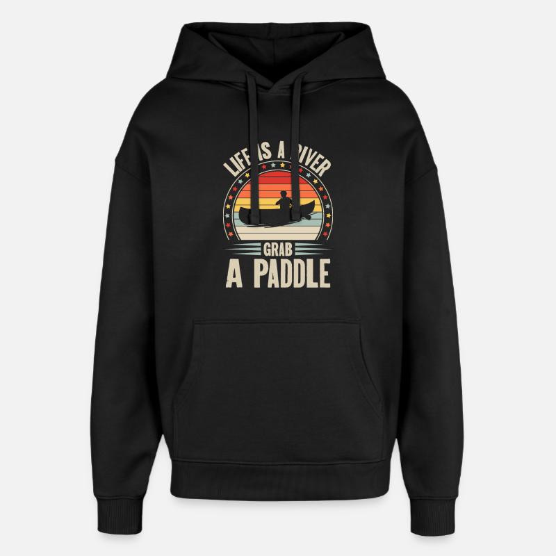 Canoë Canoéiste Canoéiste Canoéiste - Sweat à capuche unisexe Stanley/Stella Oversized - noir