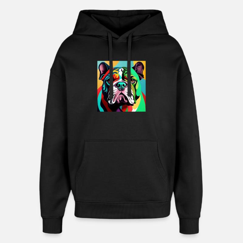 Bouledogue - Sweat à capuche unisexe Stanley/Stella Oversized - noir