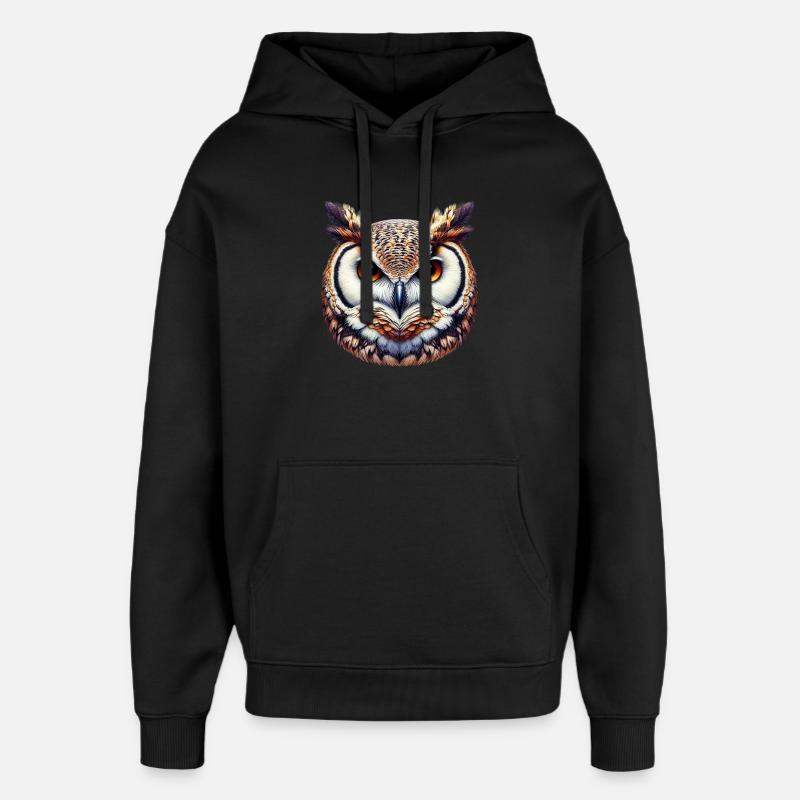 Eule - Oversized Unisex Hoodie von Stanley/Stella - Schwarz