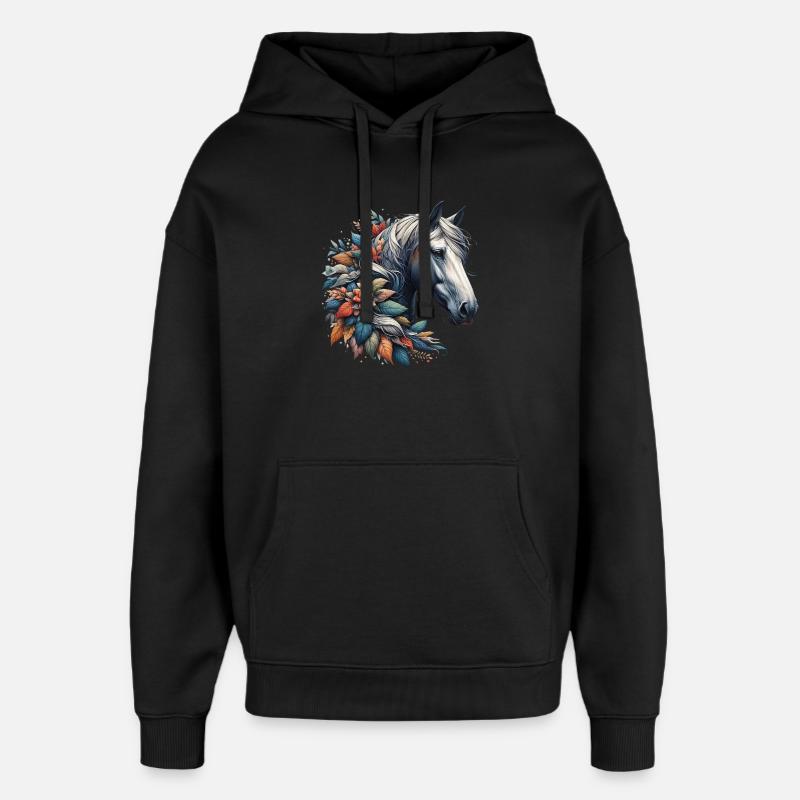 Cheval - Sweat à capuche unisexe Stanley/Stella Oversized - noir