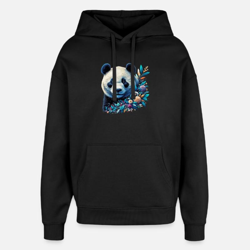 Panda - Oversized Unisex Hoodie by Stanley/Stella - black